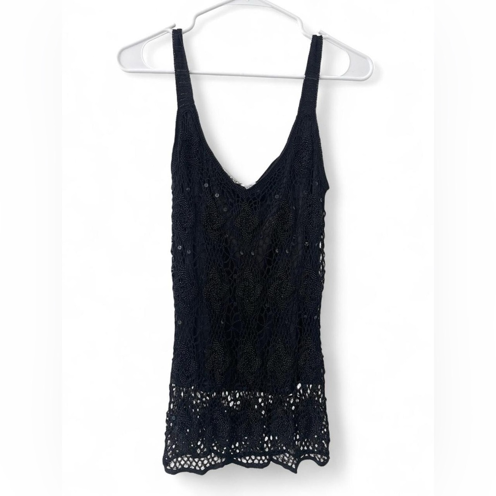 Vintage Ravel Black Sequence Crochet Too